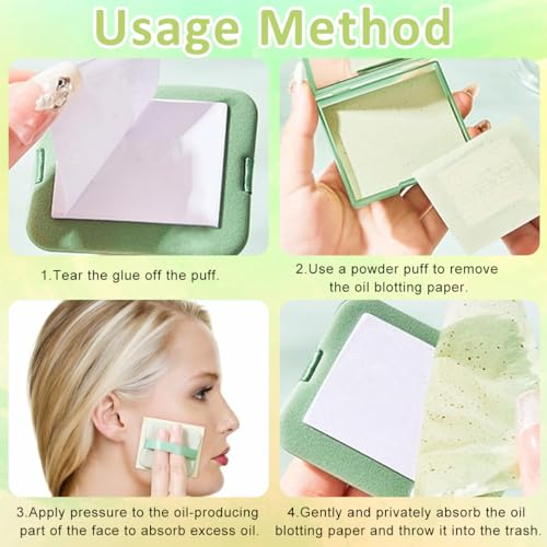 MAYCREATE® 300PCS Face Oil Blotting Paper for Oily Face, Natural Oil Absorbing Sheets for Face, Portable Bamboo Carbon Linen Face Wipes for Oily Skin, Built-in Mirror & Powder Puff Pad MAYCREATE® 300PCS Face Oil Blotting Paper for Oily Face, Natural Oil Absorbing Sheets for Face, Portable Bamboo Carbon Linen Face Wipes for Oily Skin, Built-in Mirror & Powder Puff Pad